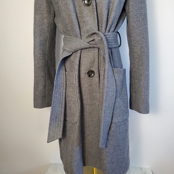 Banana Republic Wool Blend Button Front Tie Waist Coat - Picture 4 of 7